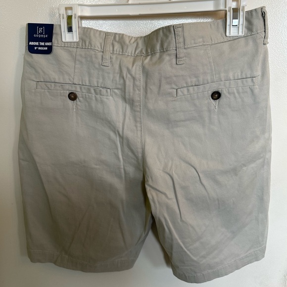 Khaki Flat Front Shorts - Picture 1 of 6